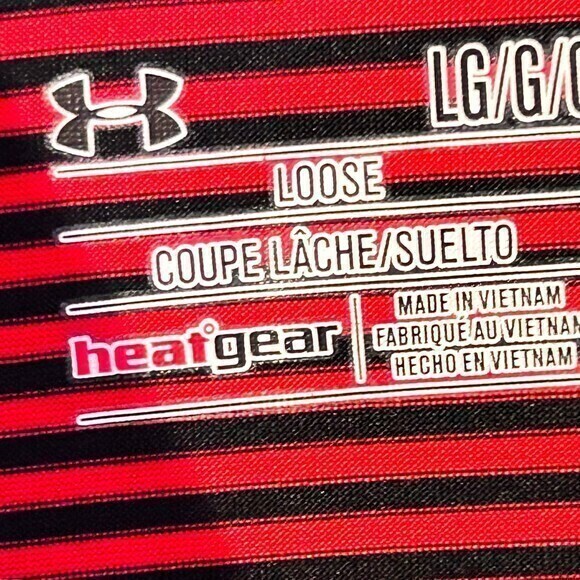 Armour Heat Gear Polo Shirt Men's Size MED. Loose Fit Red - Picture 3 of 4